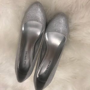 Silver sparkly heels